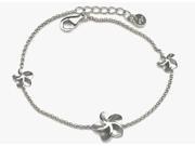 Sterling Silver Flower Linked Bracelet