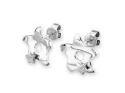 925 Sterling Silver 3 Dimensional Double Stars Stud Earrings
