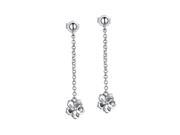 925 Sterling Silver 3 dimensional Flower Dangling Earrings