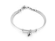 .925 Sterling Silver Strawberry Charm Bangle 55mm diameter 1 Extension 0.005 cttw G H Color VS2 SI1 Clarity
