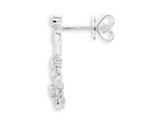 18K White Gold Flower Dangling with Miligrain Diamond Accented Earrings 0.64cttw G H Color VS2 SI1 Clarity