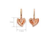 18K Rose Gold 3 dimensional Heart Diamond Dangling Earrings 0.23 cttw G H Color VS2 SI1 Clarity