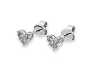 18K White Gold Heart Cluster with Princess Round Diamond Stud Earrings 0.58 cttw G H Color VS2 SI1 Clarity
