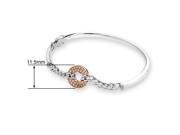 18K 750 Rose White Gold Pave setting Diamond Accent Linked Bangle Perimeter 55mm 0.21ct G H Color VS2 SI1 Clarity
