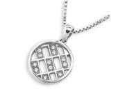 18K White Gold Checkerboard Designed Diamond Pendant 0.08 cttw G H Color VS2 SI1 Clarity