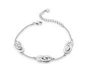.925 Sterling Silver Infinity with Linked Bracelet 6.5 1 Extension