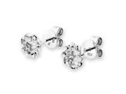 18K White Gold Donut Halo with Solitaire Diamond Stud Earrings 0.08 cttw G H Color VS2 SI1 Clarity