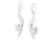925 Sterling Silver Ribbon Dance Dangling Earrings