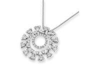 18K White Gold Kaleidoscope Snowflake Diamond Pendant w 925 Sterling Silver Chain 1.49 cttw G H Color VS2 SI1 Clarity