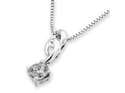 18K White Gold Infinity Diamond Solitaire Pendant w 925 Sterling Silver Chain 1 2ct G H Color VS2 SI1 Clarity