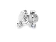 18K White Gold 3 Prongs Diamond Solitaire Stud Earrings 1 10ct G H Color VS2 SI1 Clarity