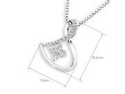 18K White Gold Infinity Diamond Pendant W 925 Sterling Silver Chain 0.19 cttw G H Color SI1 SI2 Clarity