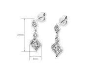 18K White Gold Twisted Dangle Diamond Stud Earrings 0.91 cttw G H Color SI1 SI2 Clarity