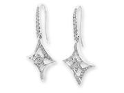 18K White Gold Rhombus Cluster Diamond Fishhook Earrings 0.47 cttw G H Color SI1 SI2 Clarity
