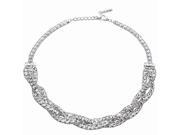 JA ME Swarovski Crystals Design Beaded 16 Rhodium Plated Necklace