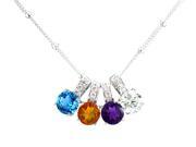 JA ME 1.25ct Topaz 1.25ct Amethyst 1.25 Citrine and H A CZ Pendants with 18 Chain