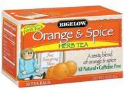 Bigelow Orange Spice Herbal Tea 20 Count Boxes Pack of 6