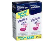 Bausch Lomb Sensitive Eyes Plus Saline Solution 2 count 12 Ounce Bottles Pack of 4