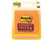 Post it Notes Super Sticky Pad 3 x 3 Inches Assorted Neon 45 Sheets per Pad Three Pads per Pack 3321 SSAN