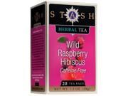 Stash Premium Wild Raspberry Hibiscus Caffeine Free Tea Bags 20 Count Boxes Pack of 6
