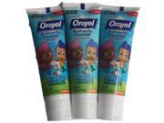 Orajel Bubble Guppies Anticavity Fluoride Childrens Toothpaste 4.2 Oz. pack Of 3