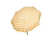 Italian 6 ft Umbrella Acrylic Stripes Yellow and White Patio Pole