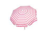 Italian 6 ft Umbrella Acrylic Stripes Pink and White Patio Pole