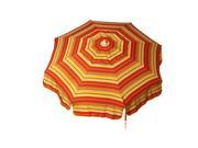 Italian 6 ft Umbrella Acrylic Stripes Red Orange and Yellow Bar Height Pole 8 in