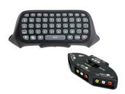 Text Messenger Keyboard Chat Pad Chatpad Plus 3 Way Audio Video AV RCA Switch Selector Box Splitter For Microsoft Xbox 360 w Cable