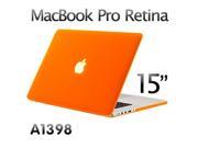 3 in 1 Rubberized Hard case for model A1398 Macbook Pro 15 15.4�? Retina display Keyboard Skin Screen cover – Orange