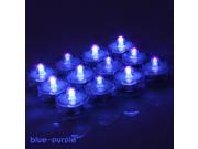 12x LED Submersible Waterproof Wedding Xmas Floral Decoration Tea Vase Battery Light Candles Blue Purple