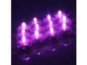 12x LED Submersible Waterproof Wedding Xmas Floral Decoration Tea Vase Battery Light Candles Pink Purple