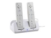 3X Charge Station for Wii U 2 White Built in Motion Plus Remote Nunchuck Controller For Wii – White