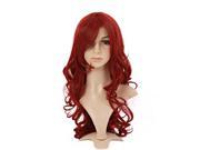 Women Hair Wigs Beautiful Long Dark Red Hair Spiral Curly Cosplay Lady s Full Wig