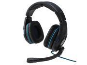 Sades SA 907 Stereo 7.1 Surround Professional Headset Pro Gaming Headphones Black with Blue LED