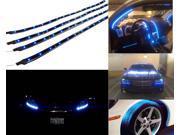 AGPtek CE7 4 Pack 12 LED Car Flexible Waterproof Decorative Light Strip Blue