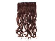 24?Long Full head clip in Synthetic hair extensions human made hair dark brown