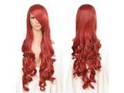 33 inch Heat Resistant Curly Wavy Long Cosplay Full Wigs Red