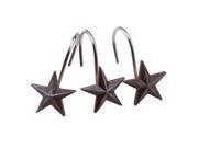 12pcs Decorative Star Rolling Shower Curtain Hooks