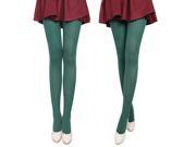 Women Fashion Hemp Flowers Design 120D Thick Warm Spring Autumn Legging Pantyhose Dark Green
