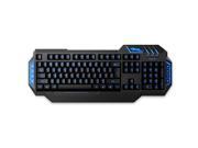 USB Wired Ergonomic Type X Pro Gaming Keyboard w Blue LED Backlight for Desktop PC Computer Laptop Notebook 8 Multimedia Key