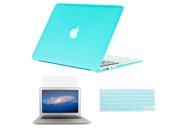 Wholesale3in1 Rubberized Hard Case Champagne Turquoise Laptop Shell Keyboard Skin Screen Protector for Apple Macbook Air 11? 11.6? A1370 A1465
