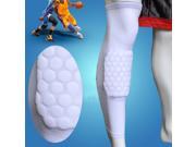 M Size Honeycomb Pad Crashproof Antislip Basketball Leg Knee Long Sleeve Protector Gear_White