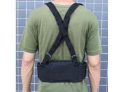 Airsoft MOLLE Tactical Waist Soft Padded Adjustable Belt with Suspender Black