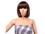 BOB Style Wig Short Straight Bang Hair Full Wigs Hair for Cosplay Disco Party_Dark Brown