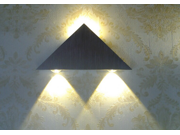 AGPtek Modern 3W LED Triangle Aluminum Wall Lamp Hall Porch Walkway Living Room Light Bedroom Light Mural Lamp Warm White