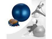 65cm Blue Air Pillow Balloon Fitness Aerobic Ball Yoga Ball with Yoga Ball Pump for Outdoor Pregnancy Birthing Gym Exercise