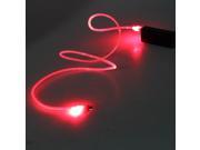 LED Light Red Micro USB Charging Data Sync Cable for HTC Samsung Galaxy S3 S4; Note III Android Phone and Tablet Visible 3.3ft