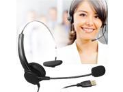 AGPtek Handsfree Call Center Noise Cancelling Corded with USB Plug Headset Headphone with Mic Mircrophone for Phone Desk Telephonefor Phone Telephone Counseling