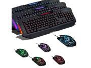 AGPtek 2400DPI Optical Adjustable 6D Buttons Wired Gaming Mouse and Multimedia Shortcut Keys LED Illuminated 3 Color Backlight Switchable USB Wired Gaming Keybo